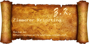 Zimmerer Krisztina névjegykártya